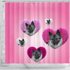 Norwegian Elkhound Print Shower Curtain-Free Shipping