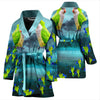 Monk Parakeet Parrot Print Women's Bath Robe-Free Shipping