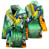 Blue And Yellow Macaw Parrot Print Women's Bath Rob-Free Shipping