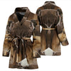 Greyhound Dog Print Women's Bath Robe-Free Shipping