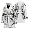 French Bulldog Art Print Women's Bath Robe-Free Shipping