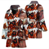 Texas Longhorn Cattle (Cow) Print Women's Bath Robe-Free Shipping