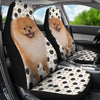 Black White Pomeranian Dog Patterns Print Car Seat Covers-Free Shipping