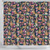 Brussels Griffon Dog Floral Print Shower Curtains-Free Shipping