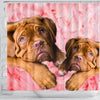 Bordeaux Mastiff On Pink Print Shower Curtains-Free Shipping
