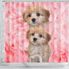 Cavapoo On Pink Print Shower Curtains-Free Shipping