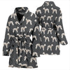 Bedlington Terrier Dog Pattern Print Women's Bath Robe-Free Shipping