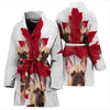 French Bulldog Print Women's Bath Robe-Free Shipping