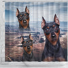 Lovely Miniature Pinscher Print Shower Curtains-Free Shipping