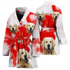 Golden Retriever Print Women's Bath Robe-Free Shipping
