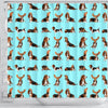 Basset Hound Dog Pattern Print Shower Curtains-Free Shipping
