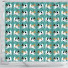 Toy Fox Terrier Dog Hearts Pattern Print Shower Curtains-Free Shipping