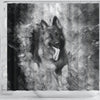 German Shepherd Black And White Print Shower Curtains-Free Shipping