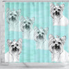 Yorkie Dog Sketch Print Shower Curtain-Free Shipping