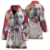 Amazing Bulldog Art Print Women's Bath Robe-Free Shipping