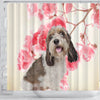 Petit Basset Griffon Vendeen Print Shower Curtains-Free Shipping