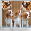 Cavalier King Charles Spaniel Print Shower Curtain-Free Shipping