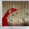 Amazing Red Unicorn Print Shower Curtain-Free Shipping
