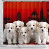 Bichon Frise Print Shower Curtain-Free Shipping