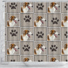 Borzoi Dog With Paws Print Shower Curtain-Free Shipping