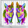 Lovely Cat Colorful Art Print Shower Curtains-Free Shipping