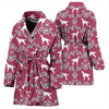 Irish Setter Dog Floral Pattern Print Women's Bath Robe-Free Shipping