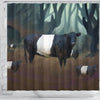 Belted Galloway Cattle (Cow) Print Shower Curtain-Free Shipping
