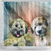 Soft Coated Wheaten Terrier Print Shower Curtains-Free Shipping