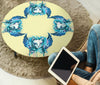 Cat Painting Print Circular Coffee Table