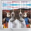 English Springer Spaniel Print Shower Curtain-Free Shipping