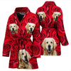 Cute Golden Retriever Print Women's Bath Robe-Free Shipping