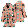 Cute French Bulldog Pattern Print Women's Bath Robe-Free Shipping