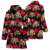 Bullmastiff Dog Patterns Print Women's Bath Robe-Free Shipping