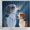 English Foxhound Print Shower Curtains-Free Shipping