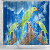 Rose Ringed Parakeet Print Shower Curtains-Free Shipping