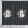 Cute Bichon Frise Dog Print Shower Curtain-Free Shipping