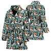 Caveliar King Charles Spaniel Dog Pattern Print Women's Bath Robe-Free Shipping