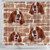 Irish Red And White Setter Print Shower Curtain-Free Shiping