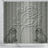 Pug With Rose Print Shower Curtain-Free Shipping