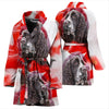 English Springer Spaniel On White Print Women's Bath Robe-Free Shipping