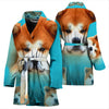 Cute Akita Dog Print Women's Bath Robe-Free Shipping