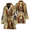 Cute Basset Hound On White Print Women's Bath Robe-Free Shipping