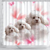 Cute Poodle Dog Print Shower Curtains-Free Shipping