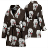 Cute Bichon Frise Dog Print Women's Bath Robe-Free Shipping
