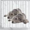 Irish Wolfhound Floral Print Shower Curtain-Free Shipping