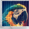 Blue And Yellow Macaw Parrot Vector Art Print Shower Curtains-Free Shipping