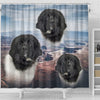 Lovely Newfoundland Dog Print Shower Curtains-Free Shipping