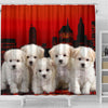 Bichon Frise Print Shower Curtain-Free Shipping