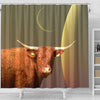 Salers Cattle (Cow) Print Shower Curtain-Free Shipping