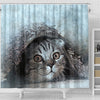 Lovely Cat Art Print Shower Curtains-Free Shipping